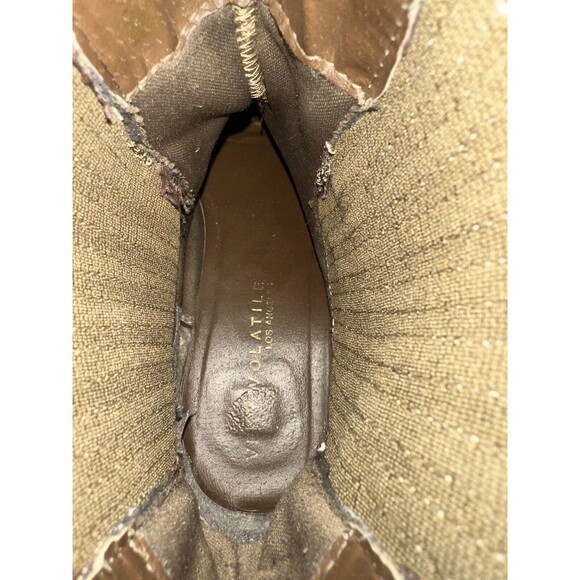 Very Volatile Boots Womens 8.5 Harness Strap Slip On Suede Wood Heel BoHo Casual - Picture 16 of 16